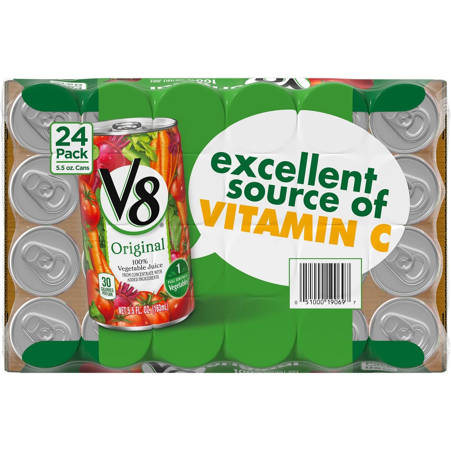 V8 Original 100% Vegetable Juice, 5.5 oz. Can (Pack of 24)
