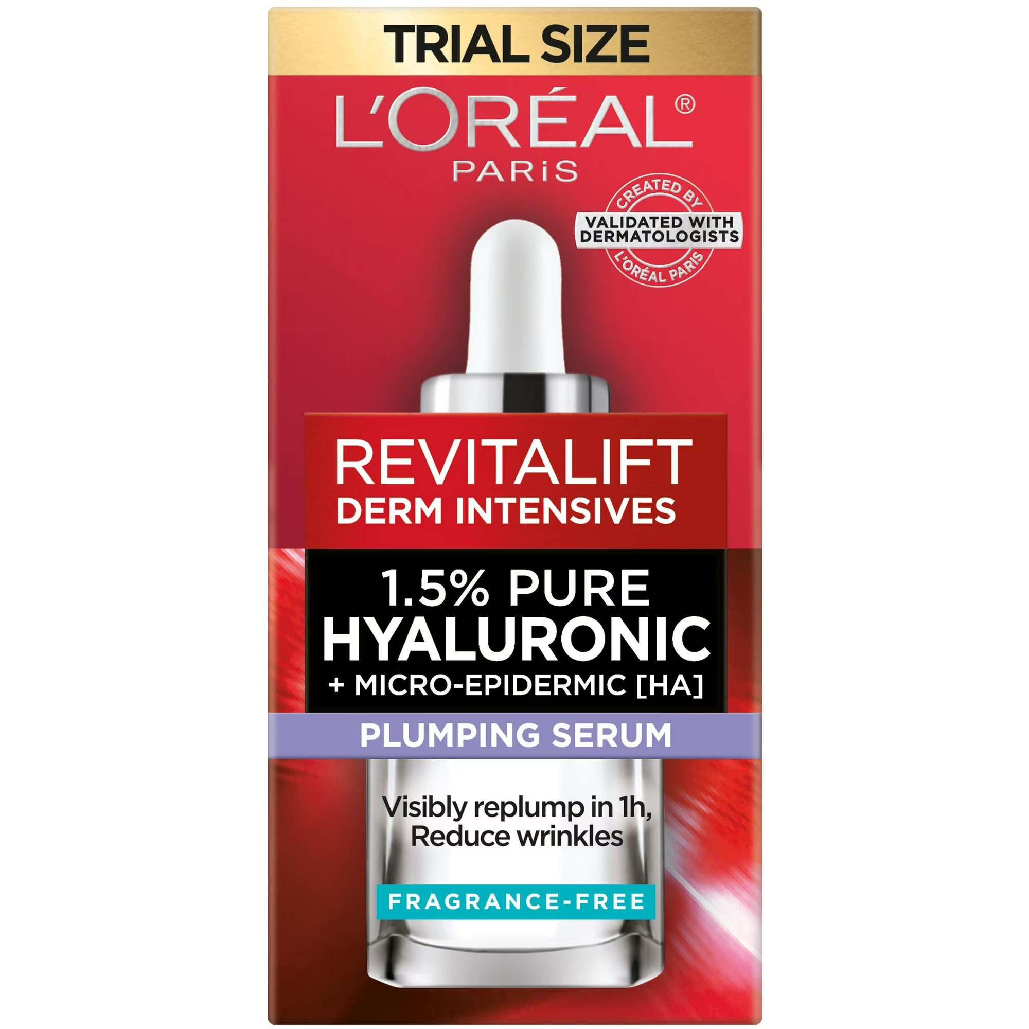 L'Oreal Paris Revitalift Derm Intensives Hyaluronic Acid Face Serum, Anti-Aging, 1.0 fl oz