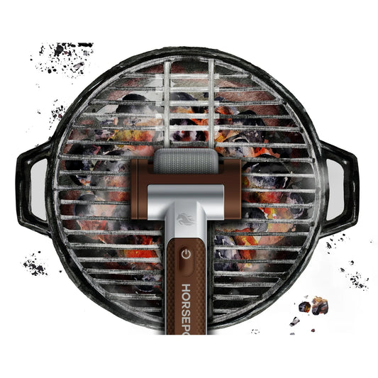 Horsepower Giddy up Grill Brush, Heavy-Duty Stainless Steel Bristle Grill Brush
