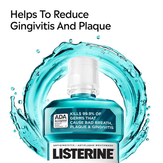 Listerine Cool Mint Antiseptic Mouthwash, For Bad Breath & Plaque Oral Care, 1.5 L